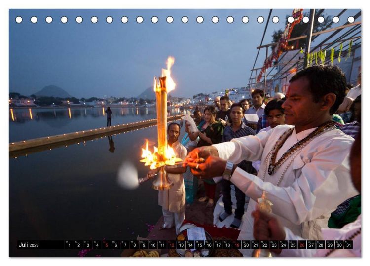 Produktbild: Farbenfrohes aus Indien (Tischkalender 2026 DIN A5 quer), CALVENDO Monatskalender