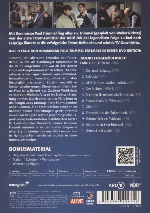 Produktbild: Tatort Hamburg - Kommissar Paul Trimmel - Gesamtedition (Alle 11 F&auml;lle von 1970-1982) (Fernsehjuwelen) [6 DVDs]