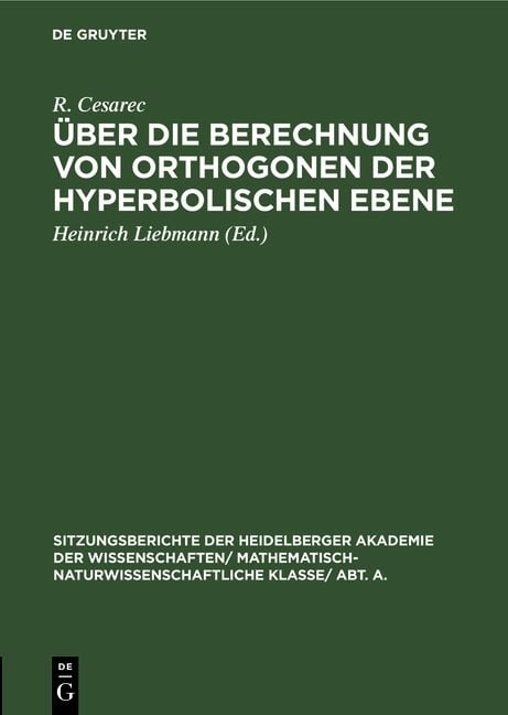 Produktbild: &Uuml;ber die Berechnung von Orthogonen der hyperbolischen Ebene