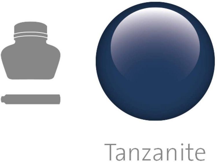 Produktbild: Pelikan Edelstein&reg; Ink Collection Tanzanite, Blau-Schwarz, 6 Gro&szlig;raumpatronen im Metalletui