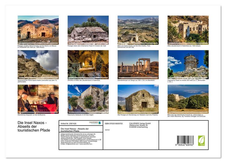 Produktbild: Die Insel Naxos - Abseits der touristischen Pfade (hochwertiger Premium Wandkalender 2026 DIN A2 quer), Kunstdruck in Hochglanz