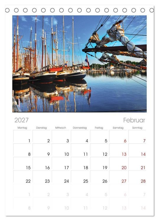 Produktbild: Tischplaner 2027 - Hanse Sail - Rostock. Du bist so sch&ouml;n (A5 Tischkalender zum Aufstellen) CALVENDO