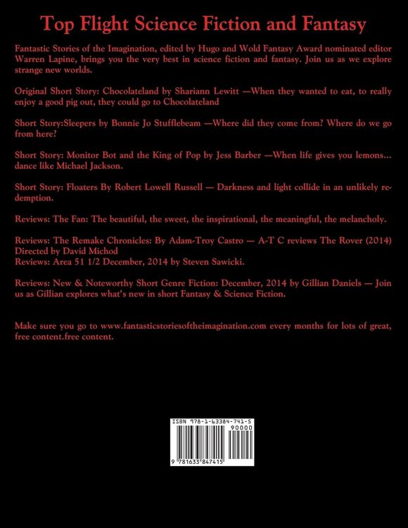 Produktbild: Fantastic Stories of the Imagination December 2014, #223