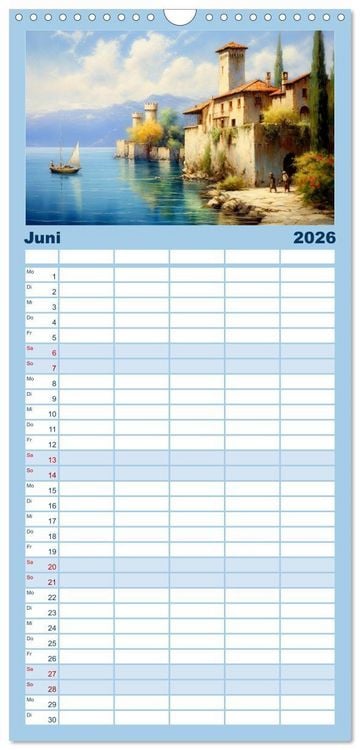 Produktbild: Familienplaner 2026 - Lieblingssee mit 5 Spalten (Wandkalender, 21 x 45 cm) CALVENDO