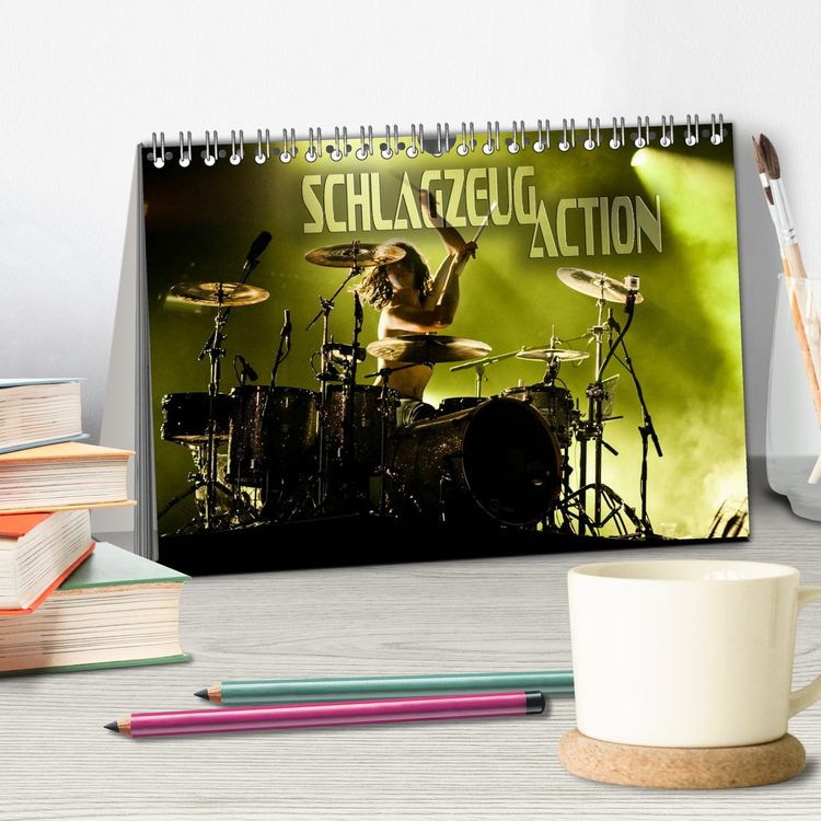 Produktbild: Schlagzeug Action (Tischkalender 2026 DIN A5 quer), CALVENDO Monatskalender