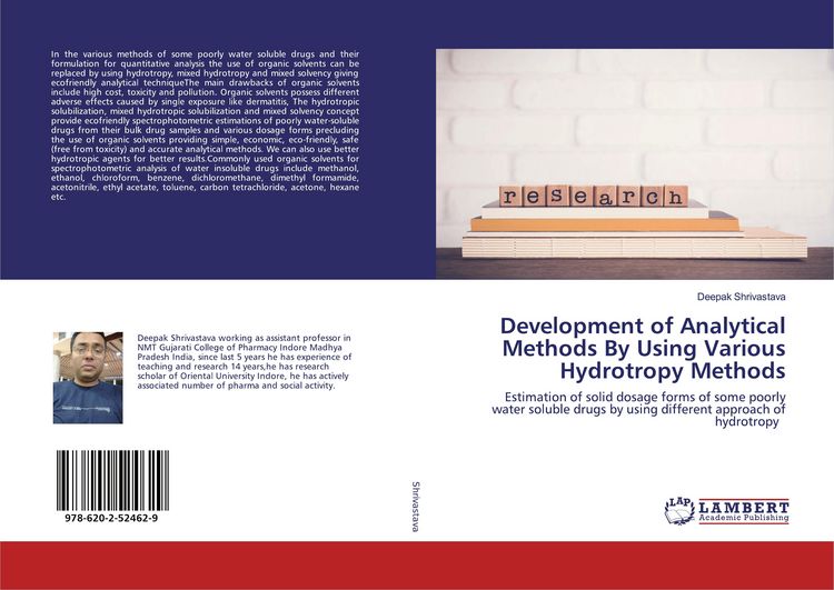 Produktbild: Development of Analytical Methods By Using Various Hydrotropy Methods