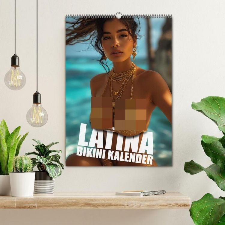 Produktbild: Latina Bikini Kalender: Glamour&ouml;se KI-Kunst mit hei&szlig;en Latina Models (Wandkalender 2027 DIN A2 hoch), CALVENDO Monatskalender
