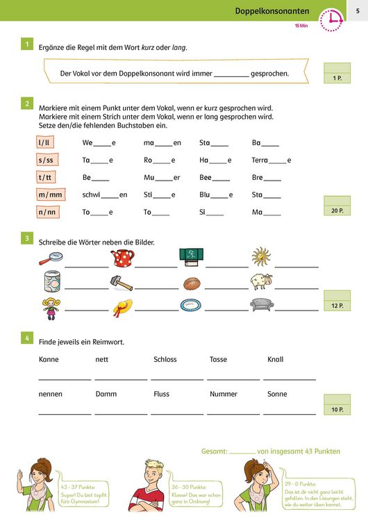 Produktbild: Klett Sicher ins Gymnasium 15-Minuten-Kurztests Deutsch 4. Klasse