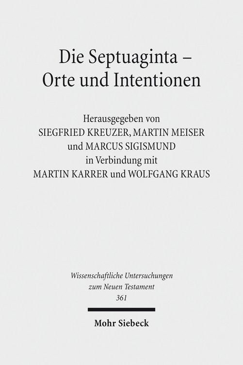 Produktbild: Die Septuaginta - Orte und Intentionen