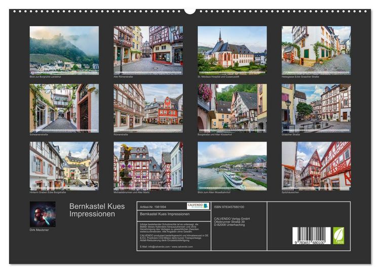 Produktbild: Bernkastel Kues Impressionen (hochwertiger Premium Wandkalender 2026 DIN A2 quer), Kunstdruck in Hochglanz