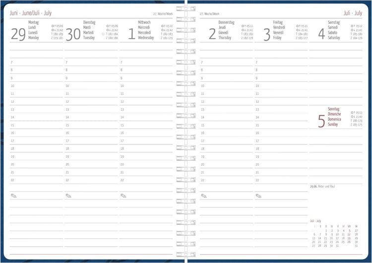 Produktbild: Wochenplaner Nature Line Ocean Ringbuch 2027