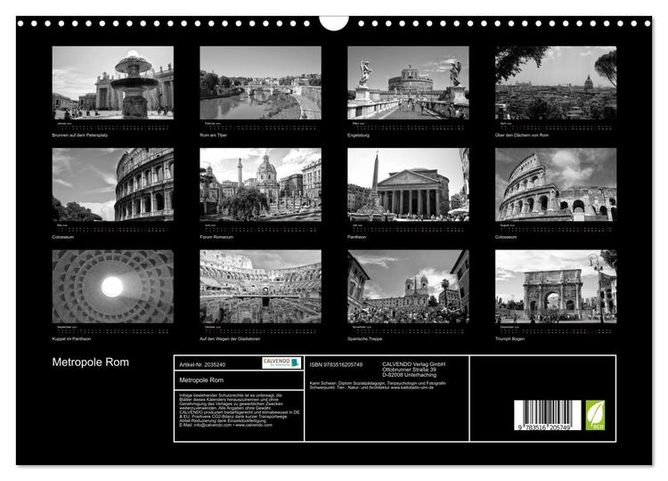Produktbild: Metropole Rom (Wandkalender 2026 DIN A3 quer), CALVENDO Monatskalender