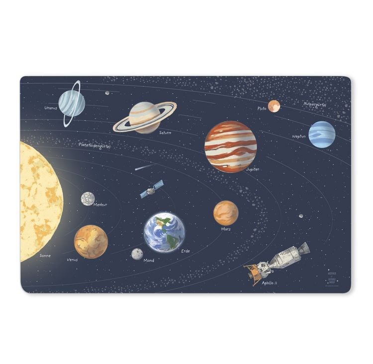 Produktbild: Scriptum Schreibtischunterlage f&uuml;r Kinder Sonnensystem - 60 x 40 cm - aus premium Vinyl