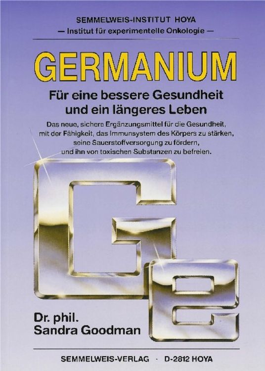 Produktbild: Germanium - F&uuml;r eine bessere Gesundheit und ein l&auml;ngeres Leben