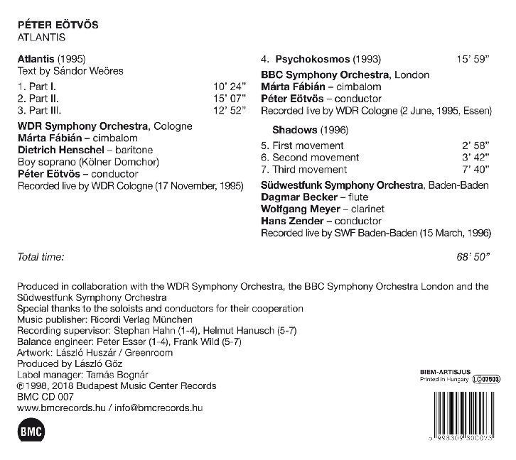 Produktbild: Bart&oacute;k, B: Peter E&ouml;tv&ouml;s - Atlantis