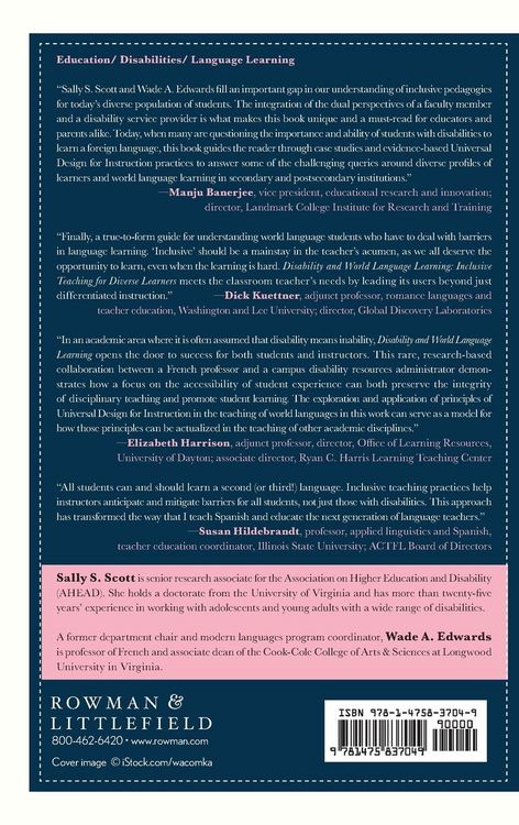 Produktbild: Disability and World Language Learning