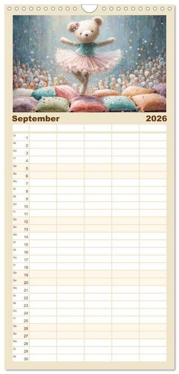 Produktbild: Familienplaner 2026 - Das geheime Leben flauschiger Freunde mit 5 Spalten (Wandkalender, 21 x 45 cm) CALVENDO
