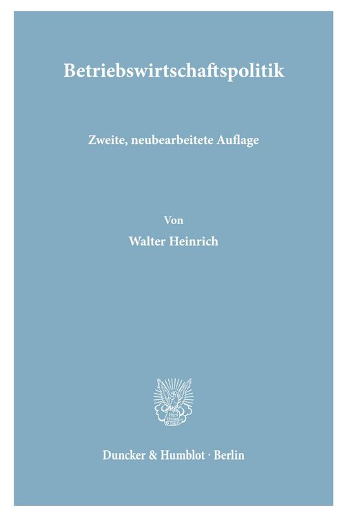 Produktbild: Betriebswirtschaftspolitik.
