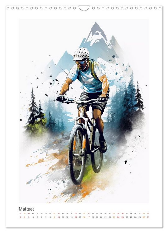 Produktbild: Mountainbike Rennen (Wandkalender 2026 DIN A3 hoch), CALVENDO Monatskalender