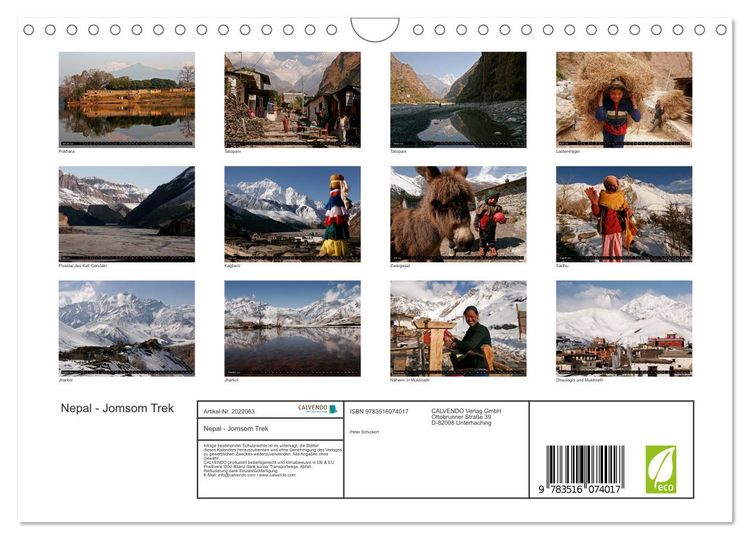 Produktbild: Nepal - Jomsom Trek (Wandkalender 2026 DIN A4 quer), CALVENDO Monatskalender
