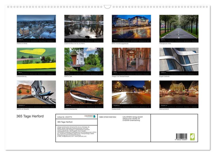 Produktbild: 365 Tage Herford (Wandkalender 2026 DIN A2 quer), CALVENDO Monatskalender