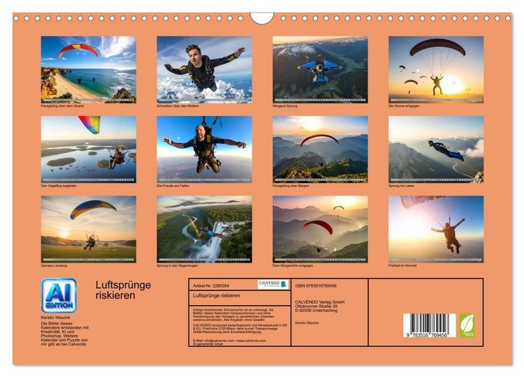 Produktbild: Luftspr&uuml;nge riskieren (Wandkalender 2027 DIN A3 quer), CALVENDO Monatskalender