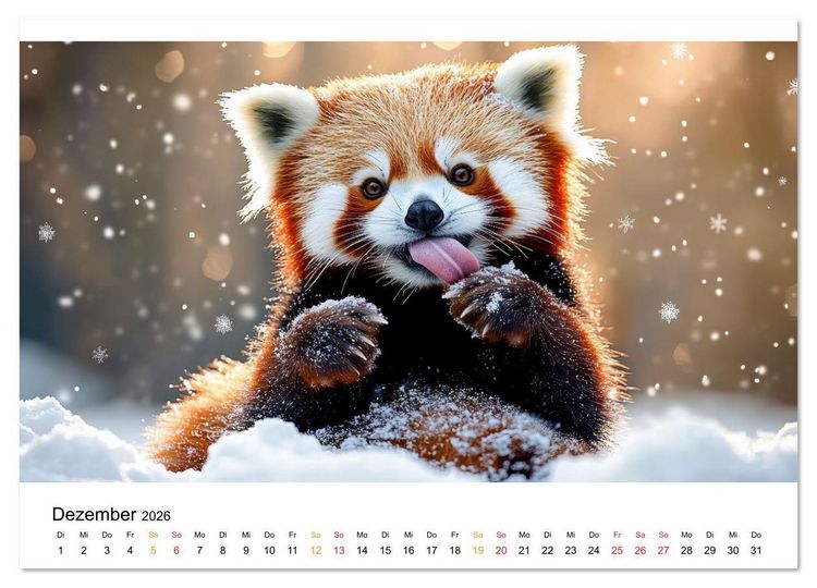 Produktbild: Roter Panda - die Stimme der Wildnis (Wandkalender 2026 DIN A2 quer), CALVENDO Monatskalender