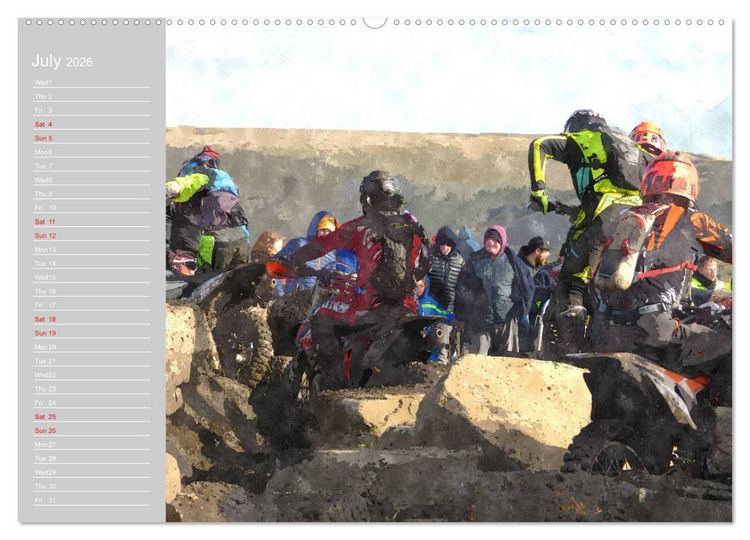 Produktbild: ENDURO RACING 2 (High Quality Premium Wall Calendar 2026 DIN A2 landscape),CALVENDO 12 Month Wall Calendar