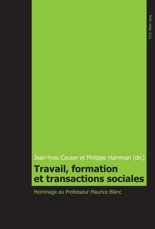 Produktbild: Travail, formation et transactions sociales