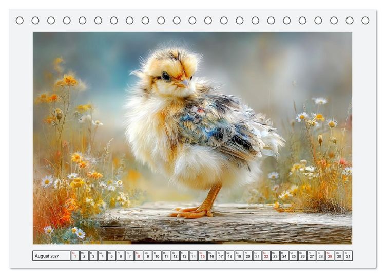 Produktbild: H&uuml;hner und K&uuml;ken. Fluffige Freunde (Tischkalender 2027 DIN A5 quer), CALVENDO Monatskalender