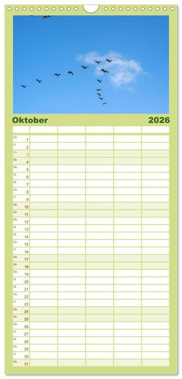 Produktbild: Familienplaner 2026 - D&auml;nemarks Nordseek&uuml;ste - von Esbjerg bis Sondervig mit 5 Spalten (Wandkalender, 21 x 45 cm) CALVENDO