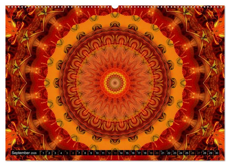 Produktbild: Energie - Mandalas in orange (Wandkalender 2026 DIN A2 quer), CALVENDO Monatskalender