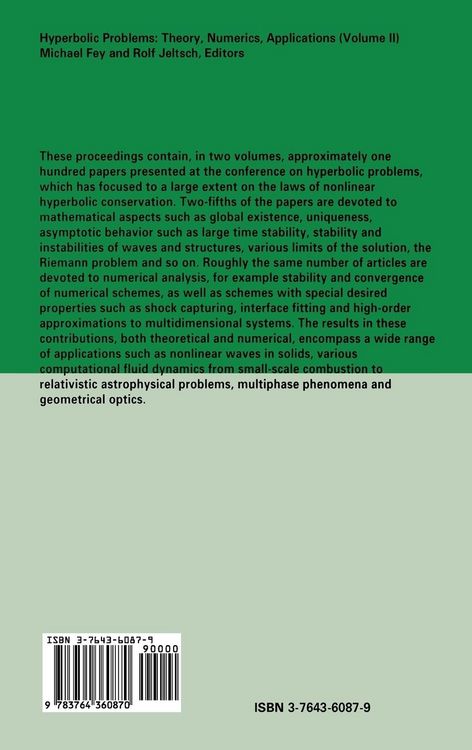 Produktbild: Hyperbolic Problems: Theory, Numerics, Applications
