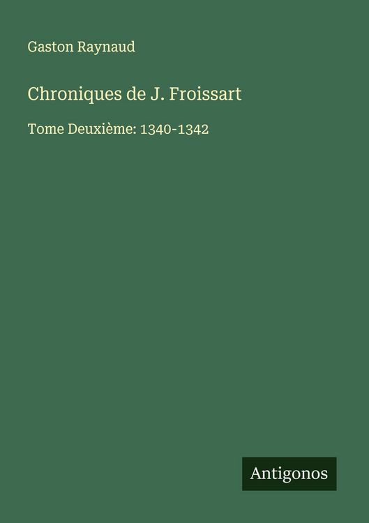 Produktbild: Chroniques de J. Froissart