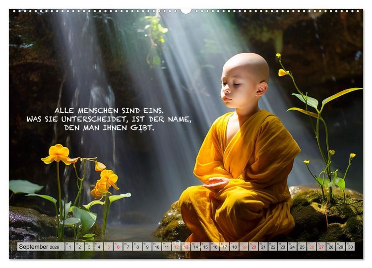 Produktbild: Buddhistische Spr&uuml;che (hochwertiger Premium Wandkalender 2026 DIN A2 quer), Kunstdruck in Hochglanz