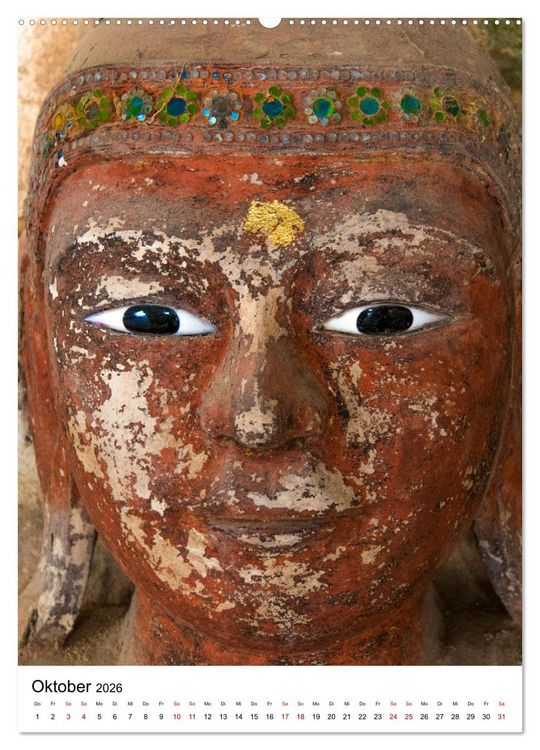 Produktbild: Buddhas im Gl&uuml;ck (hochwertiger Premium Wandkalender 2026 DIN A2 hoch), Kunstdruck in Hochglanz