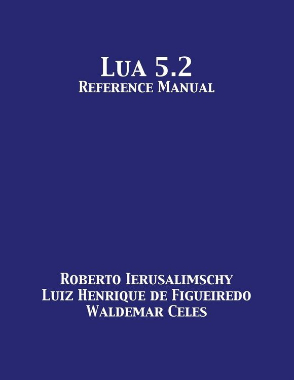 Produktbild: Lua 5.2 Reference Manual