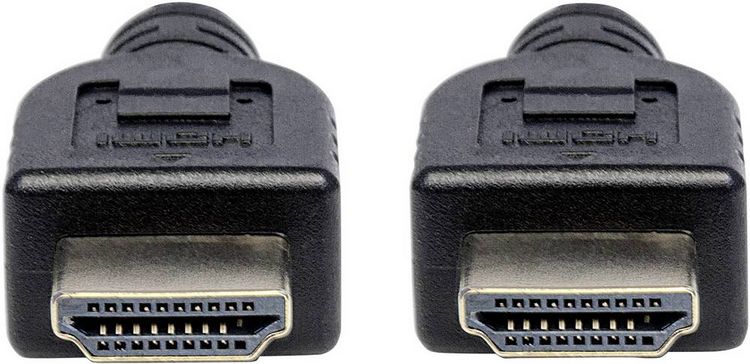 Produktbild: Manhattan HDMI Anschlusskabel HDMI-A Stecker, HDMI-A Stecker 3.00 m Schwarz 353946 4K UHD, UL-zertifiziert HDMI-Kabel