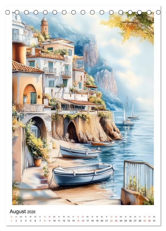 Produktbild: Dolce Vita an der K&uuml;ste von Amalfi (Tischkalender 2026 DIN A5 hoch), CALVENDO Monatskalender