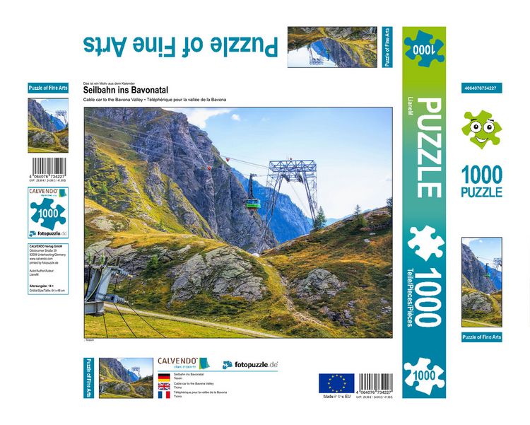 Produktbild: CALVENDO Puzzle Seilbahn ins Bavonatal | 1000 Teile Lege-Gr&ouml;&szlig;e 64x48cm Foto-Puzzle f&uuml;r gl&uuml;ckliche Stunden