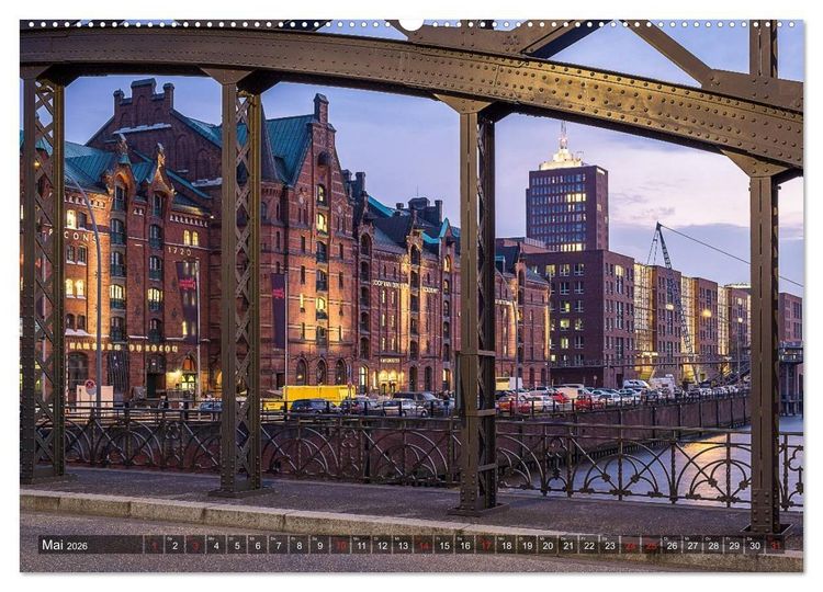 Produktbild: Die Speicherstadt (hochwertiger Premium Wandkalender 2026 DIN A2 quer), Kunstdruck in Hochglanz