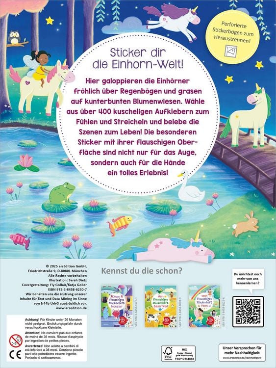 Produktbild: Mein flauschiges Stickerheft &ndash; Einh&ouml;rner