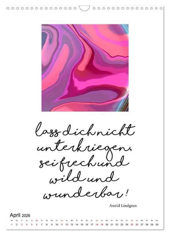 Produktbild: Mehr als Worte - Zitate starker Frauen (Wandkalender 2026 DIN A3 hoch), CALVENDO Monatskalender