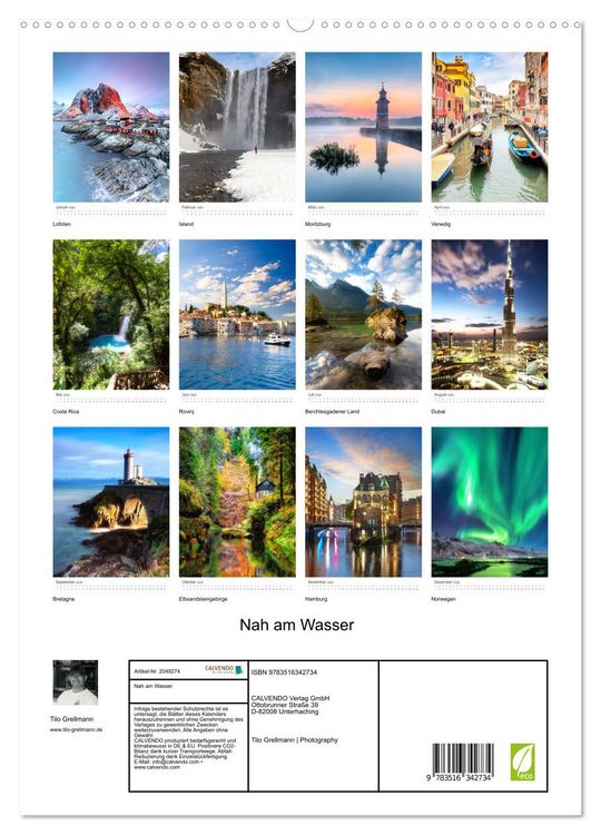 Produktbild: Nah am Wasser (hochwertiger Premium Wandkalender 2026 DIN A2 hoch), Kunstdruck in Hochglanz