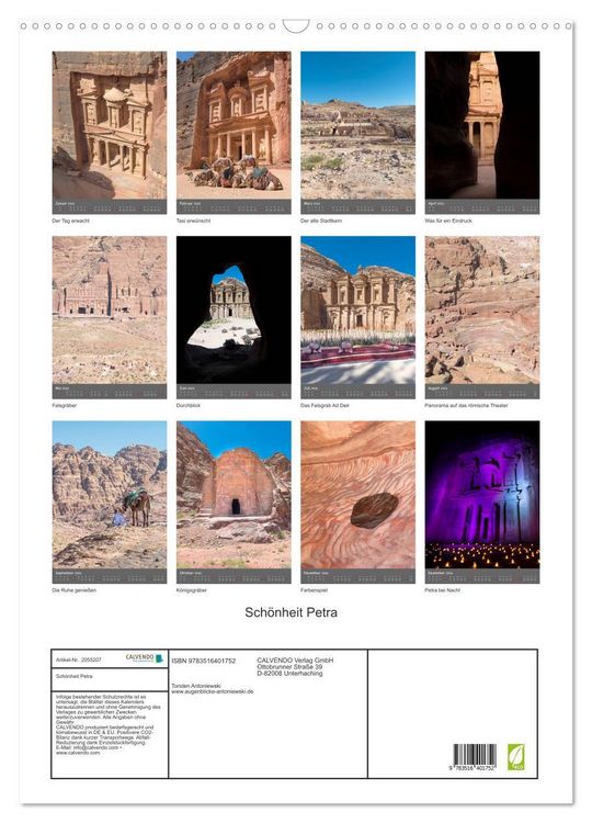 Produktbild: Sch&ouml;nheit Petra (Wandkalender 2026 DIN A2 hoch), CALVENDO Monatskalender