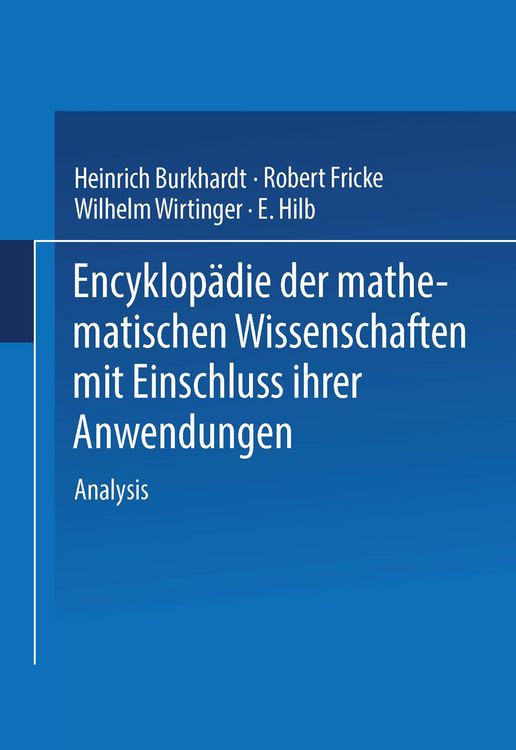 Produktbild: Encyklop&auml;die der Mathematischen Wissenschaften mit Einschluss ihrer Anwendungen