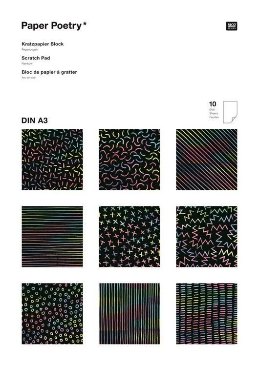 Produktbild: Kratzpapier Block Regenbogen, Din A3