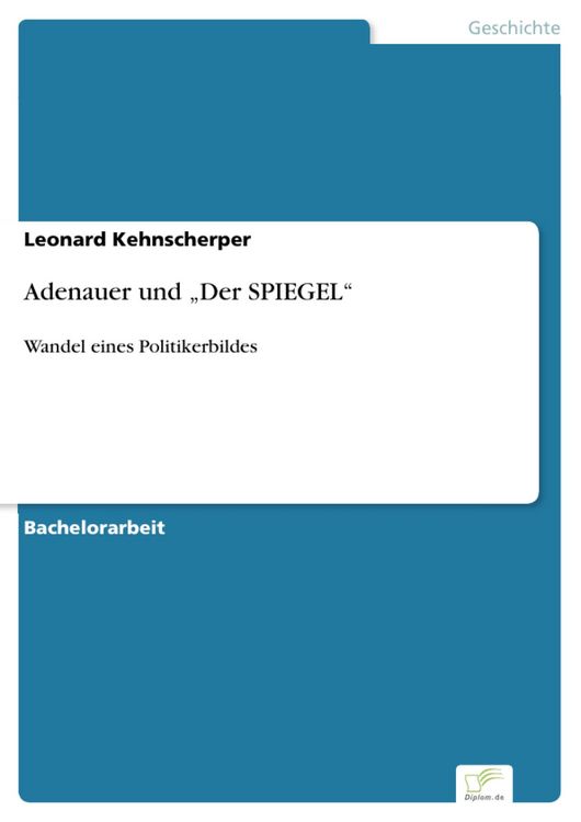 Produktbild: Adenauer und "Der SPIEGEL"
