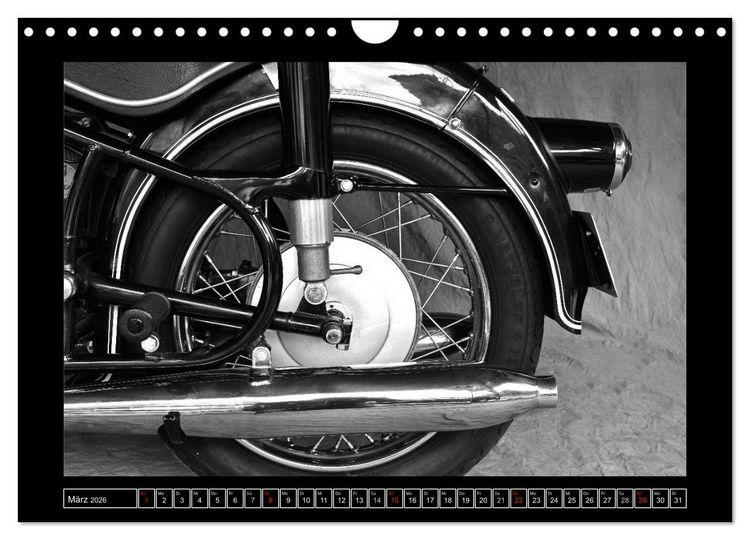 Produktbild: BMW R69S in schwarzweiss (Wandkalender 2026 DIN A4 quer), CALVENDO Monatskalender