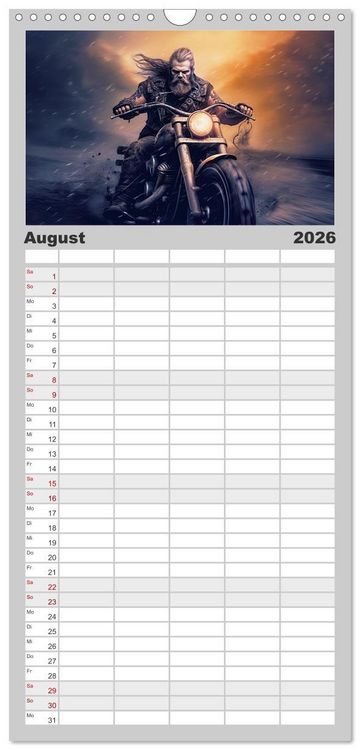 Produktbild: Familienplaner 2026 - Ride to Valhalla mit 5 Spalten (Wandkalender, 21 x 45 cm) CALVENDO